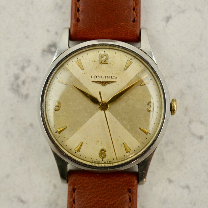 1955年　ヴィンテージ ロンジン カラトラバ ボウタイ・ダイアル　腕時計 参考番号13322 cal.12.68  スチール製
