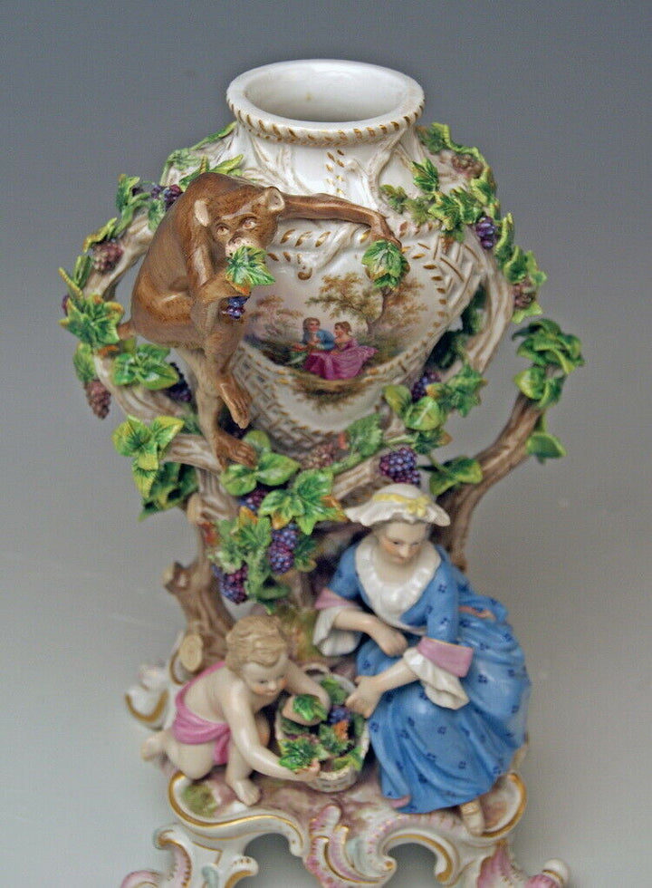 MEISSEN FIGUR マイセン POTPOURRI DUFT VASE MIT AFFEN MONKEY J. F. EBERLEIN UM 1860