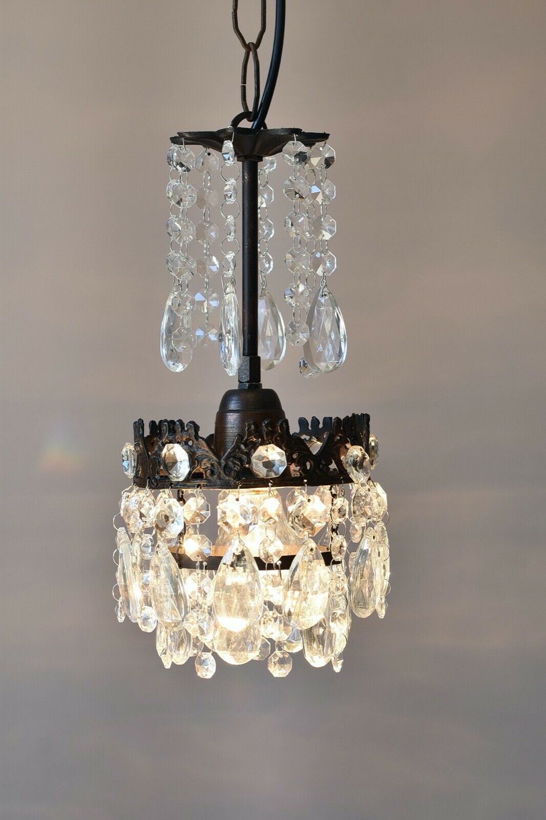 Two Matching Antique Crystal Chandeliers,Vi