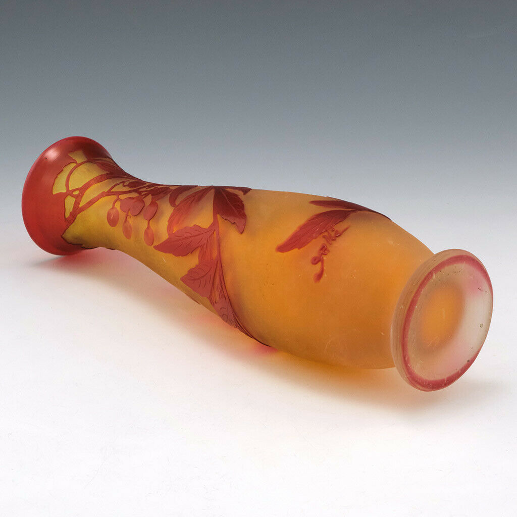 Galle Cameo Glass Vase Depicting Elderberries c1920