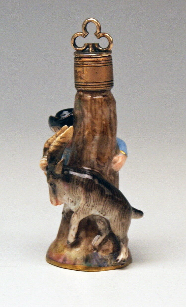 MEISSEN マイセン FIGÜRLICHES FLAKON JUNGE ZIEGENBOCK BOY'S FIGURINE BOTTLE UM 1850