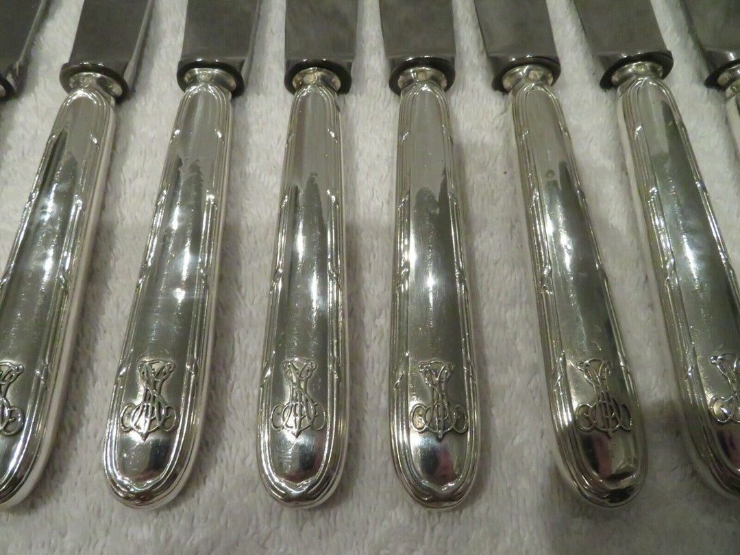 1900 french 950 silver 17 dinner knives Puiforcat Louis XVI st