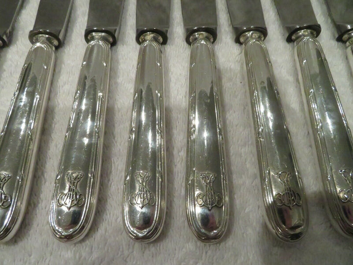 1900 french 950 silver 17 dinner knives Puiforcat Louis XVI st