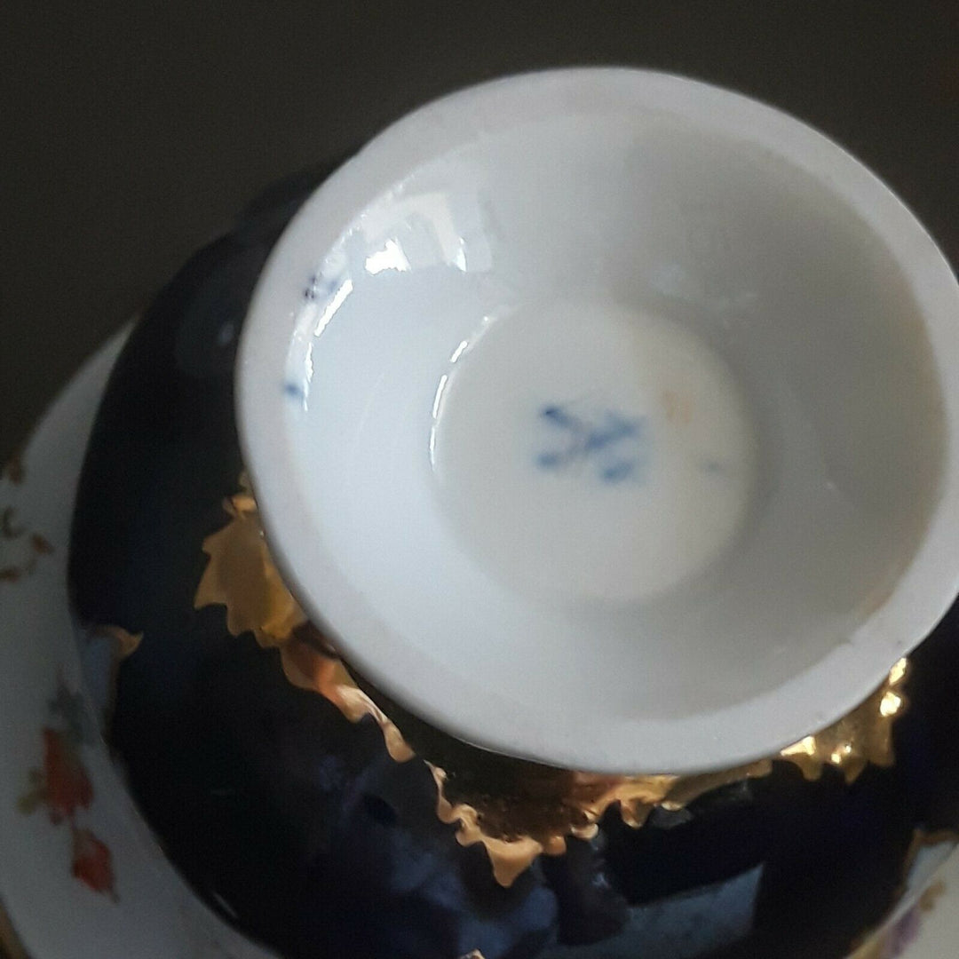 マイセン　モカセット　Bフォーム　コバルトブルー