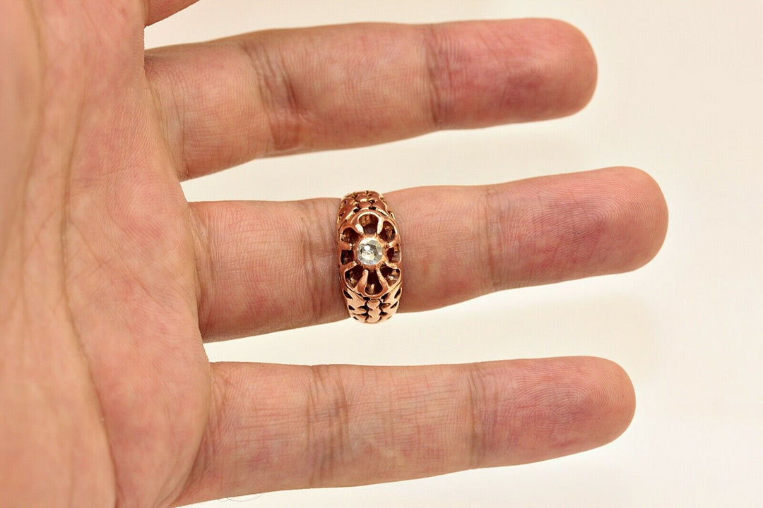 オリジナル 12K ナチュラルダイヤモンド ローズカットダイヤモンドのリング