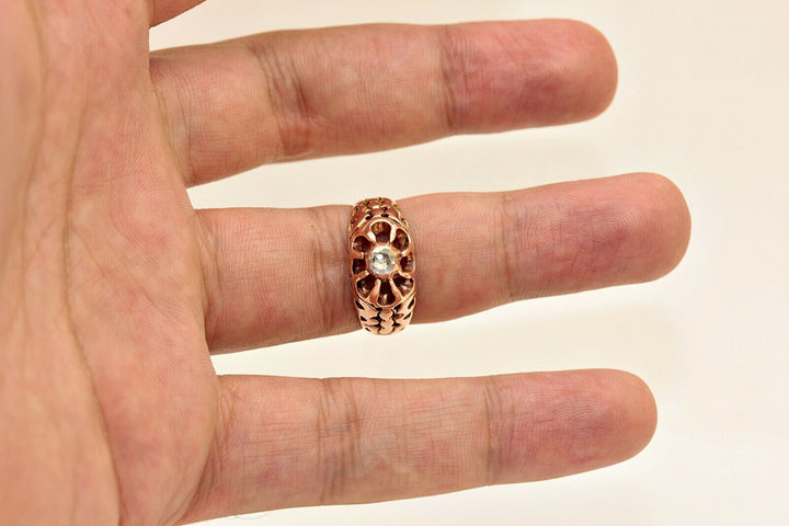 オリジナル 12K ナチュラルダイヤモンド ローズカットダイヤモンドのリング