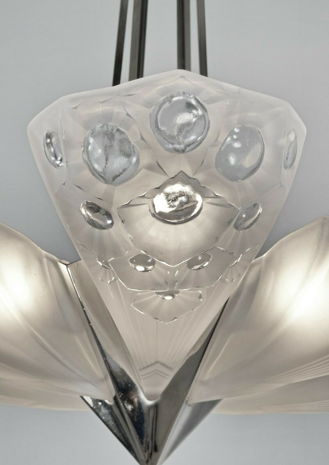Muller freres : ART DECO STARBURST CHANDELIER 1930 France ....... degué daum era
