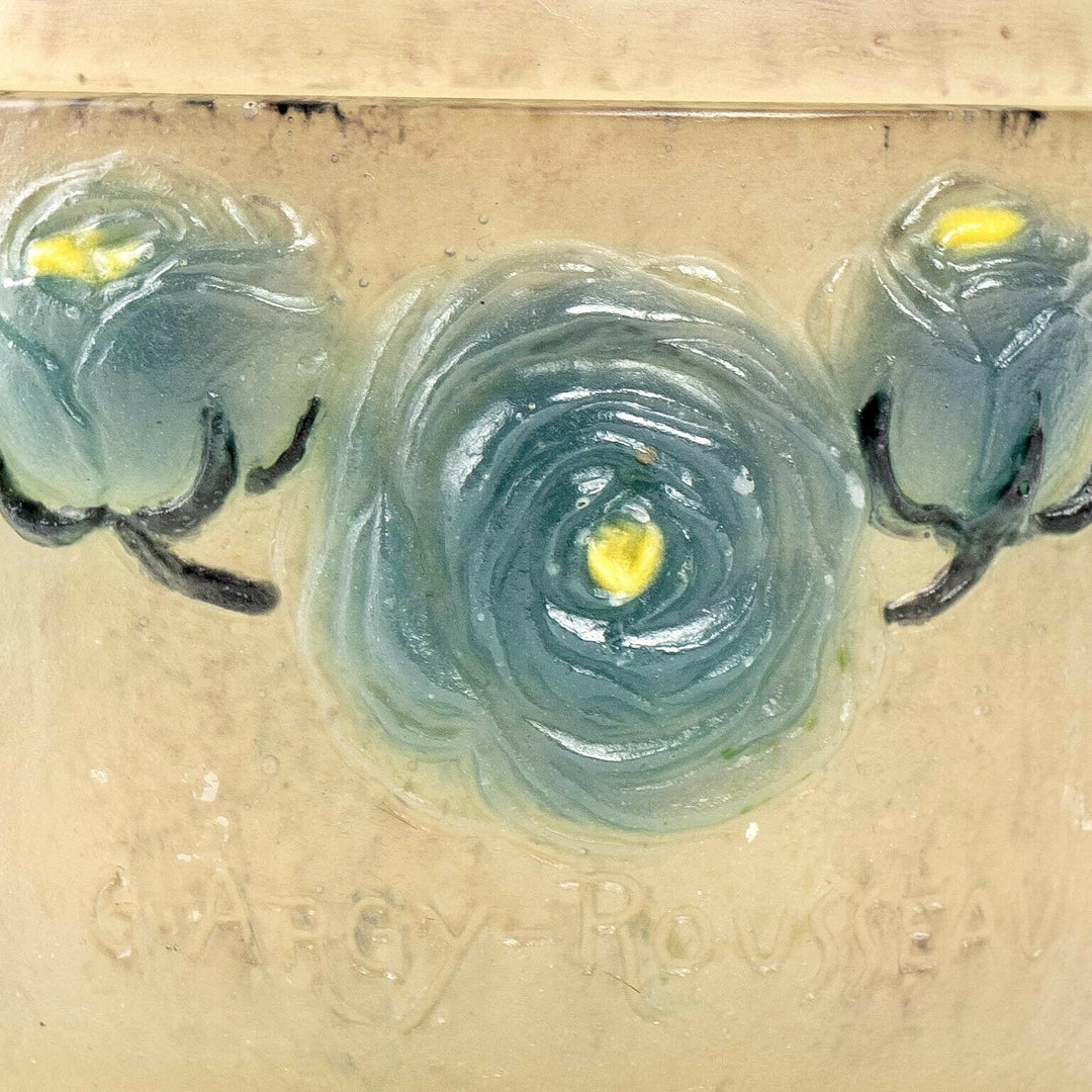 Boite Roses Pate De Verre Gabriel Argy Rousseau Renonculus Cameo Glass Box