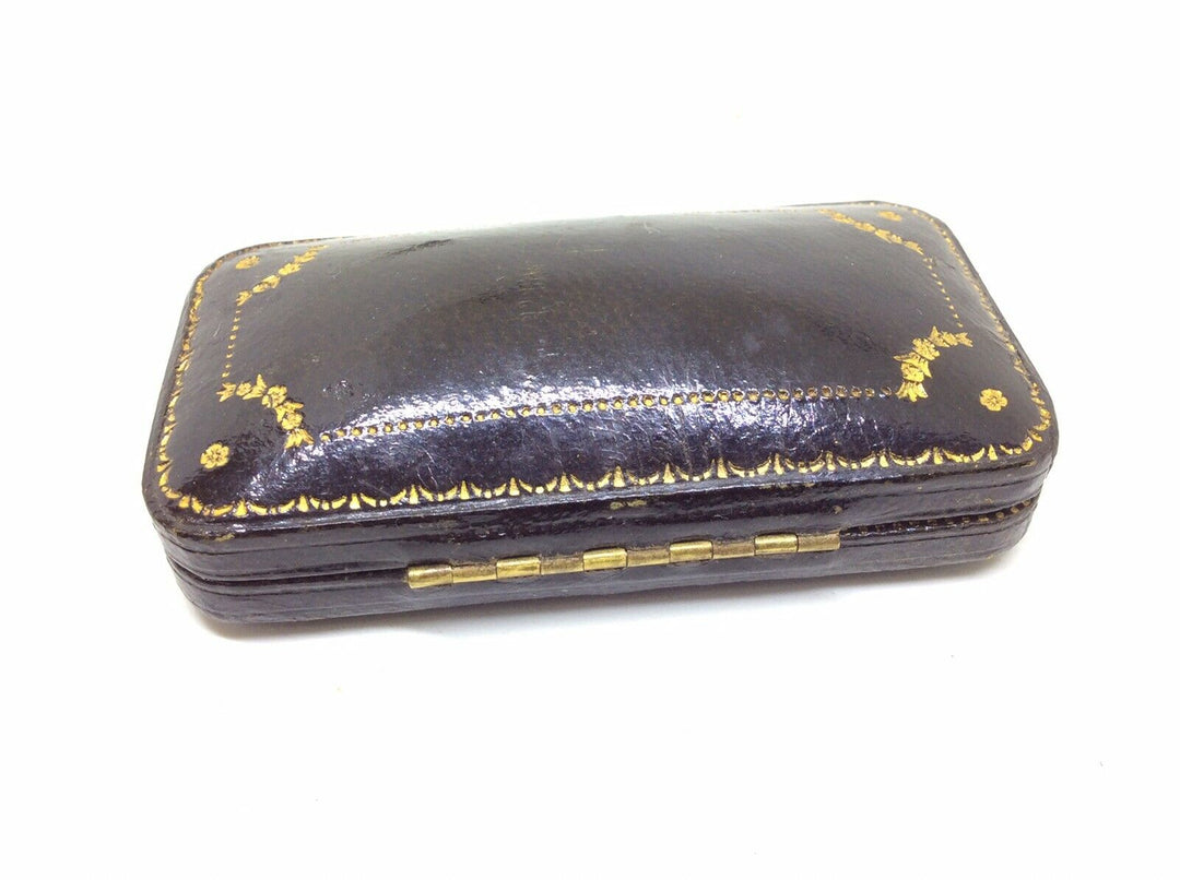 Superb Antique Victorian Leather Tooled Jewellery Display Box Case