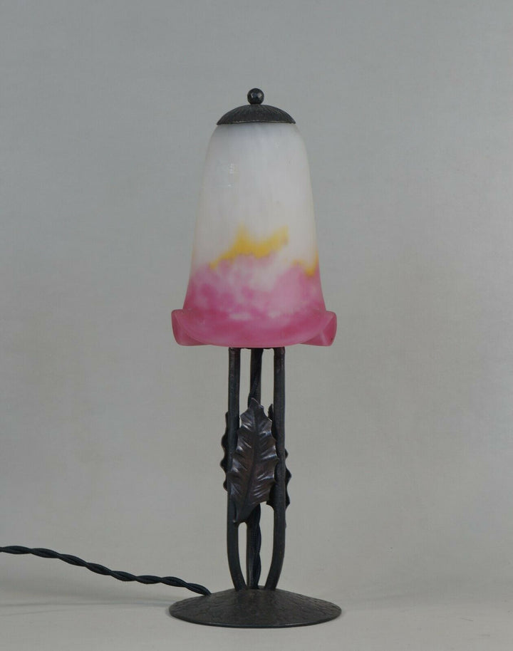 MULLER FRERES : FRENCH 1930 ART DECO LAMP . wrought iron .......... 1925 France