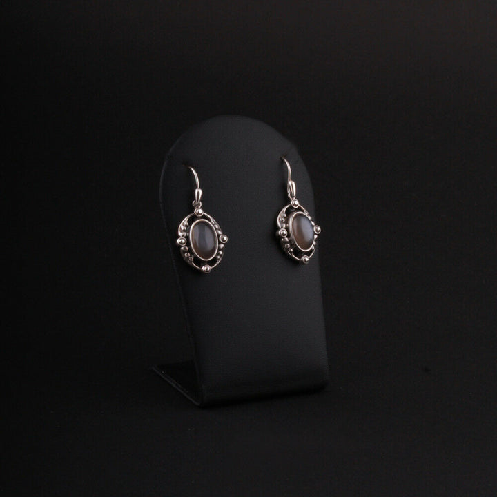 ジョージジェンセン(Georg Jensen)　シルバーイヤリング　グレイムーンストーン　2018年