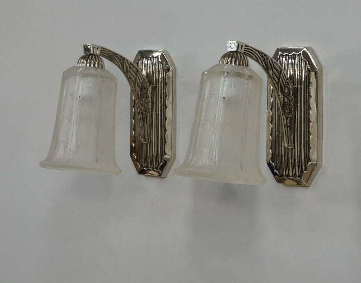 HETTIER & VINCENT : pair of French 1930 art deco wall sconces ..... lamp France