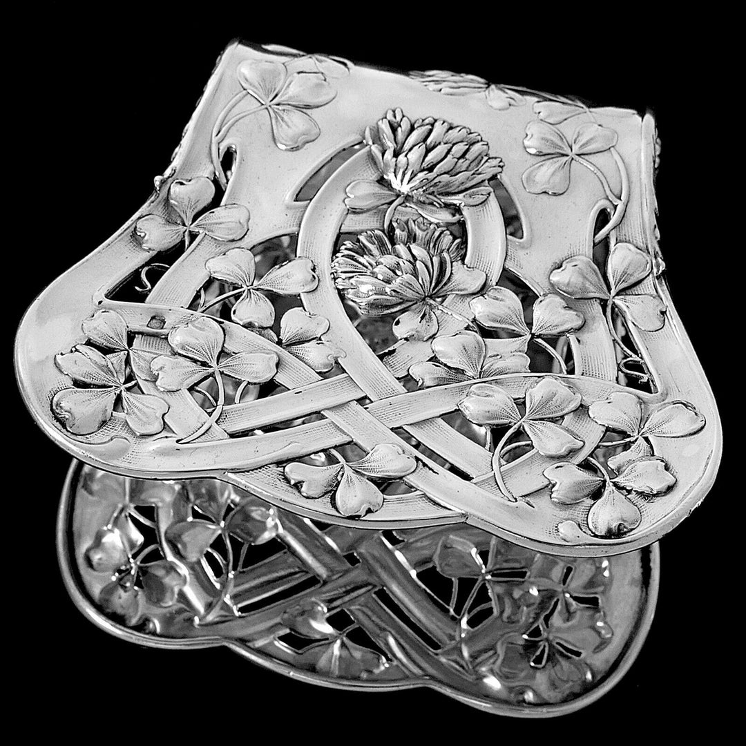 Debain French All Sterling Silver Asparagus Sandwiches Grip, Clover, Art Nouveau