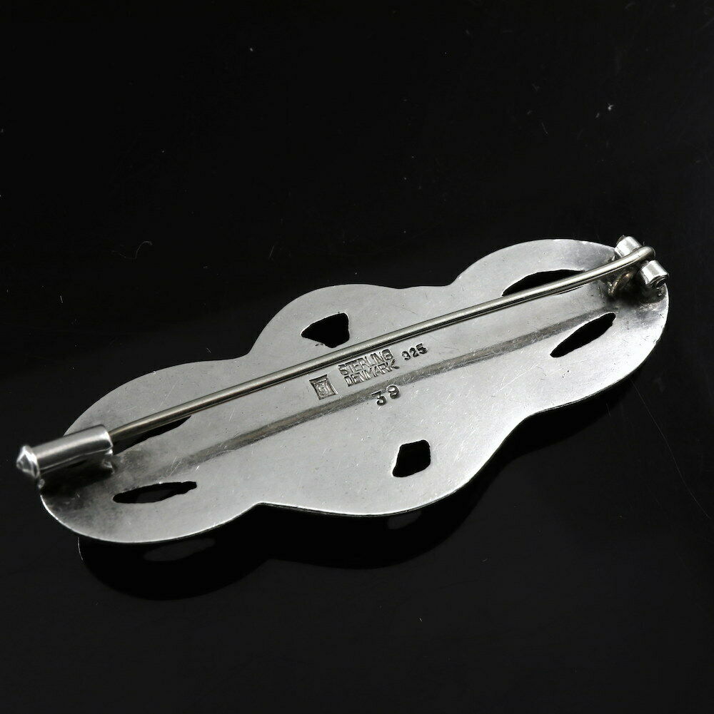 Georg Jensen. Sterling Silver Brooch #39. 1933-44 Hallmarks