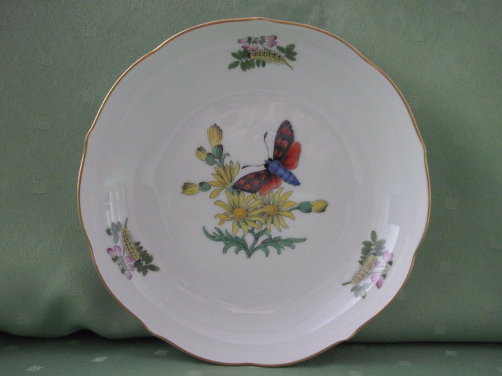 Schöne Meissen Schale mit Schmetterlings und Raupen-Dekor