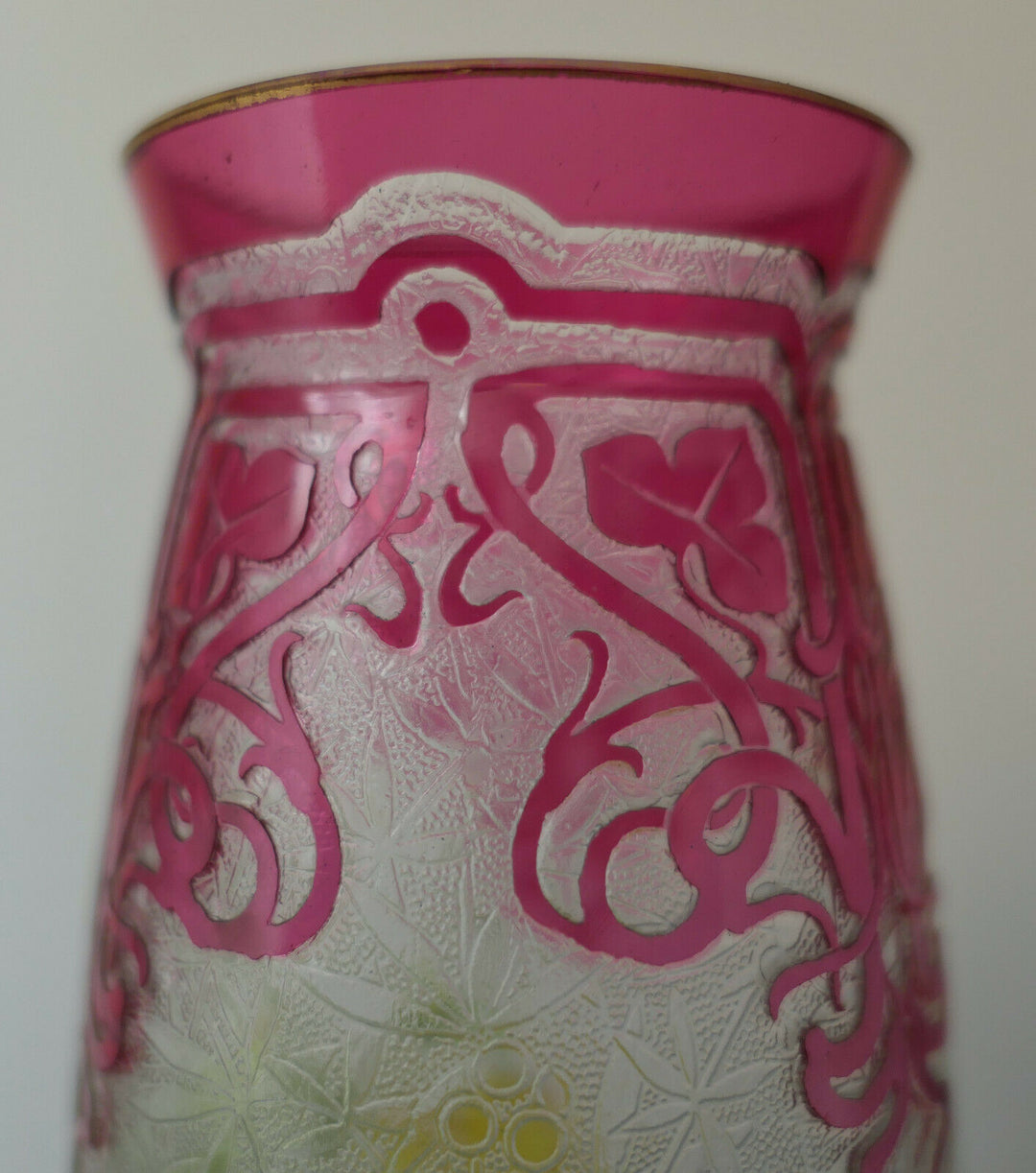 SUPERBE VASE BACCARAT DÉGAGÉ À L'ACIDE ÉPOQUE ART NOUVEAU 1900.