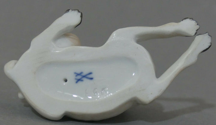 ⚔ Meissen Figur 78627 Mops mit Schellen liegend Kopf nach rechts 1.Wahl L.8,3cm