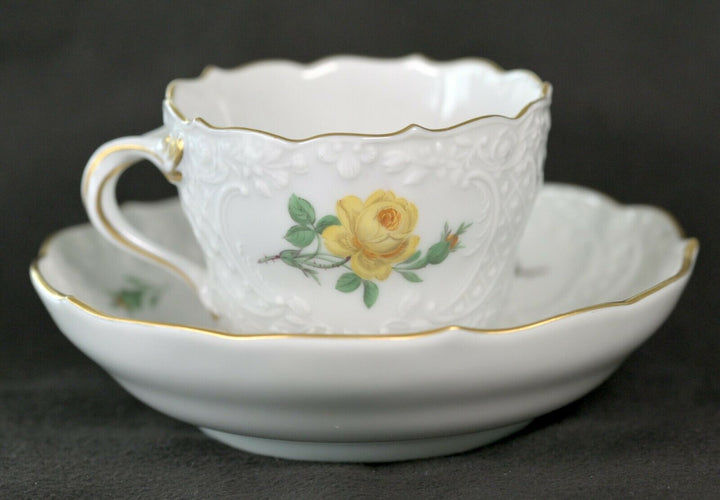 マイセン(Meissen)　カップ＆ソーサー　イエローローズ　ニューマルセイユ　金縁　1級品