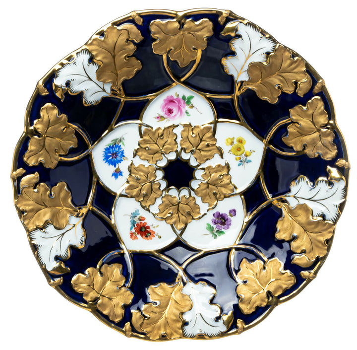 Prunkschale Streublümchen Meissen B-Form 1. Wahl 1850-1934 (28,5cm)