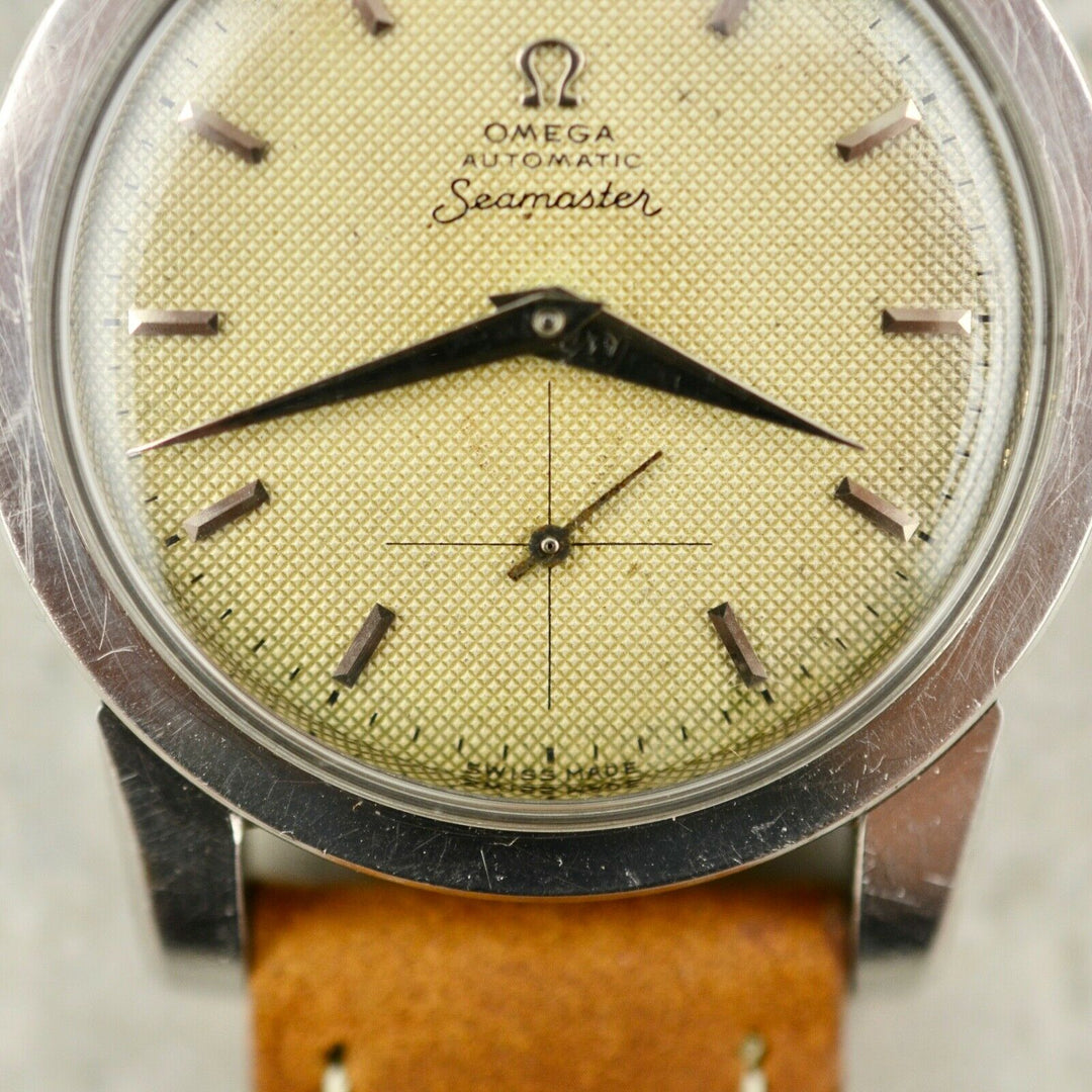 Vintage C1954 Omega Seamaster Automatic Honeycomb dial ref.2576-6 watch in steel