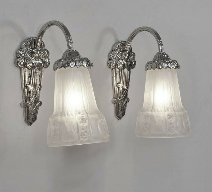 M.Hudry & ミューラー兄弟 フランス製アールデコ ウォールライト ペア 1930年製