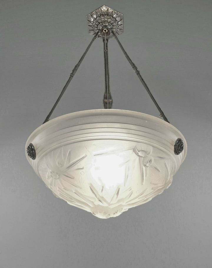 ミューラー兄弟　作：1930フランスアールデコ調シャンデリアランプ