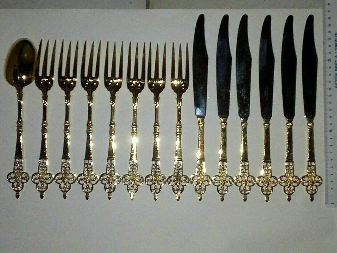 Couteau table Renaissance argent massif vermeil CHRISTOFLE sterling Cardeilhac