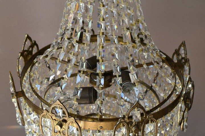 Oriental French Empire Crystal Chandelier Antique Vintage Lighting Pendant Lamp