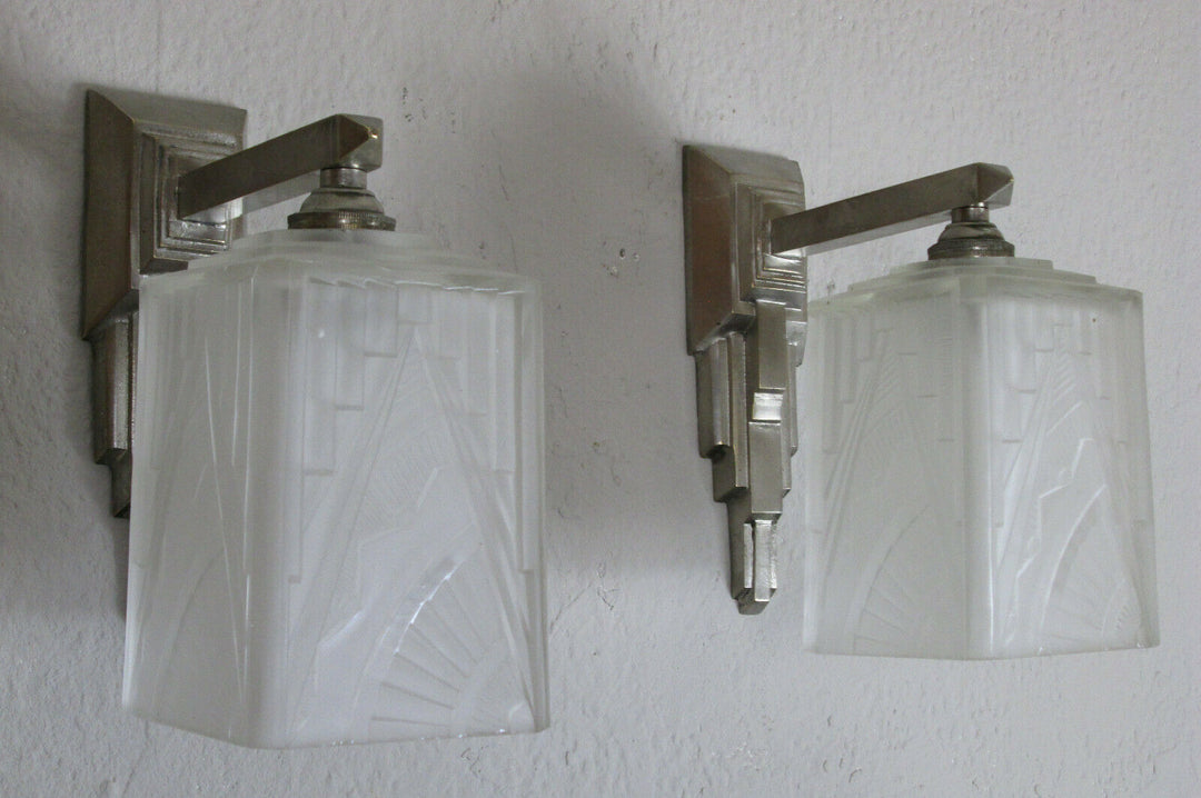 PAIR OF FRENCH ART DECO SCONCES 1925 - SIGNED: DES HANOTS