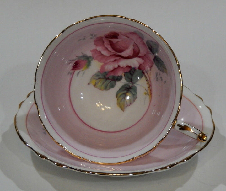 パラゴン カップ＆ソーサー ピオニーシェイプ 金彩ブラック ピンクローズ 希少品 パラゴン カップ＆ソーサー ピオニーシェイプ 金彩ブラック ピンク