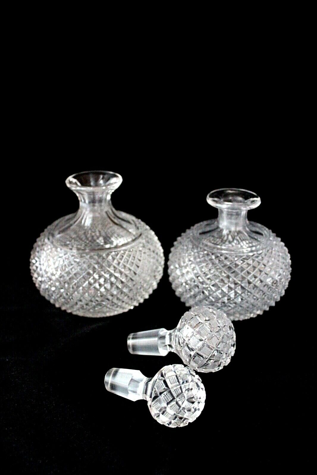 Antique French Baccarat Diamants Biseaux perfume decanters set c 1900
