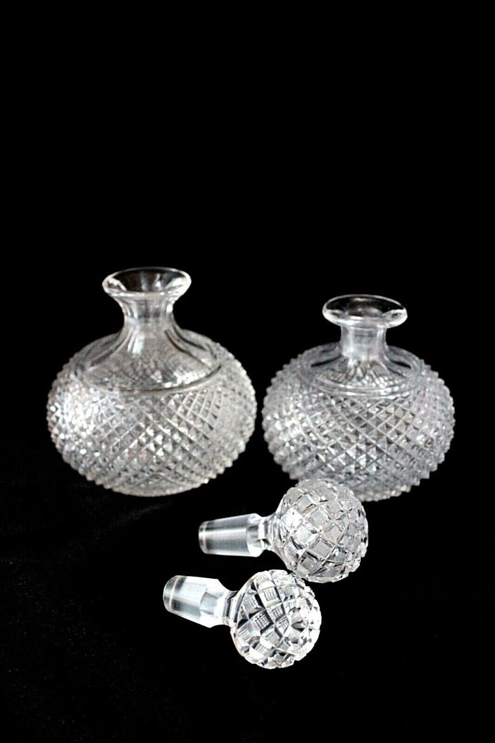 Antique French Baccarat Diamants Biseaux perfume decanters set c 1900