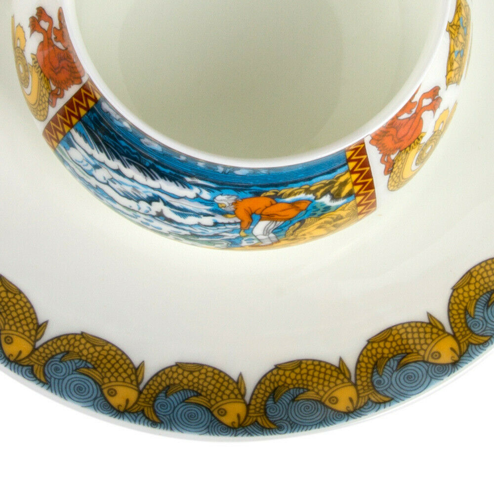 Imperial Porcelain Teacup & Saucer TALE OF THE FISHERMAN AND FISH, LOMONOSOV