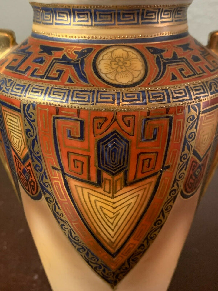 Antique Nippon Egypt Middle East Design Cleopatra Vase Urn Morimura Green Mark