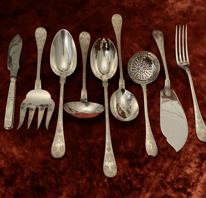 Odiot Napoleon silver serving set 59 pieces