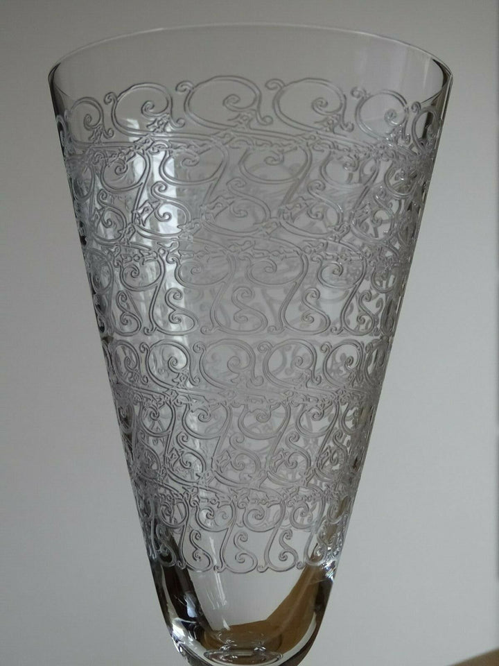 4 FLUTES A CHAMPAGNE EN CRISTAL DE BACCARAT MODELE ROHAN signées