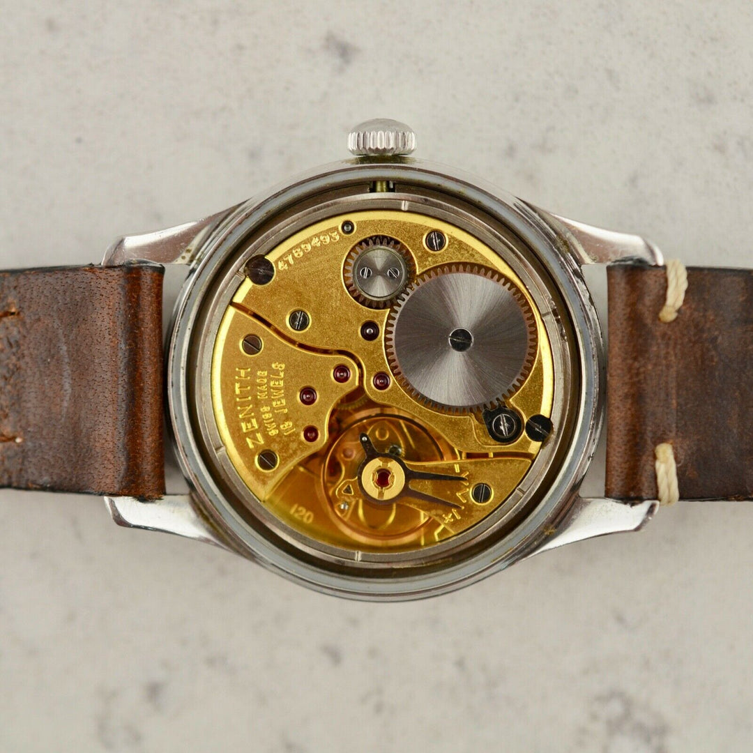 C.1955 Vintage Zenith oversize Calatrava rose gold watch cal.120 in steel