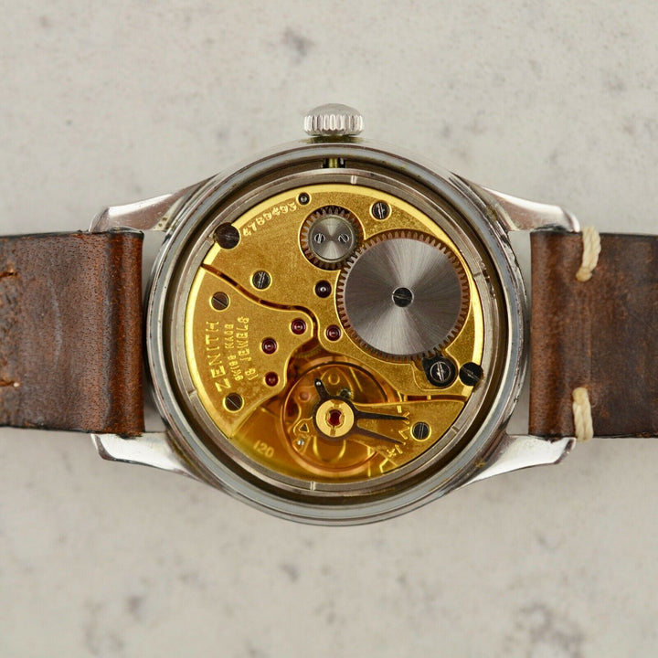 C.1955 Vintage Zenith oversize Calatrava rose gold watch cal.120 in steel