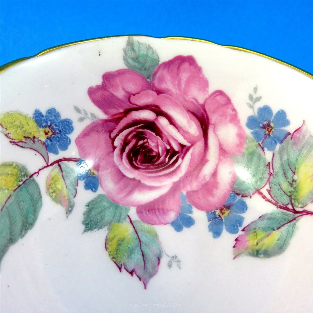 アンティーク　パラゴンのカップ＆ソーサー　ピンクローズと忘れな草