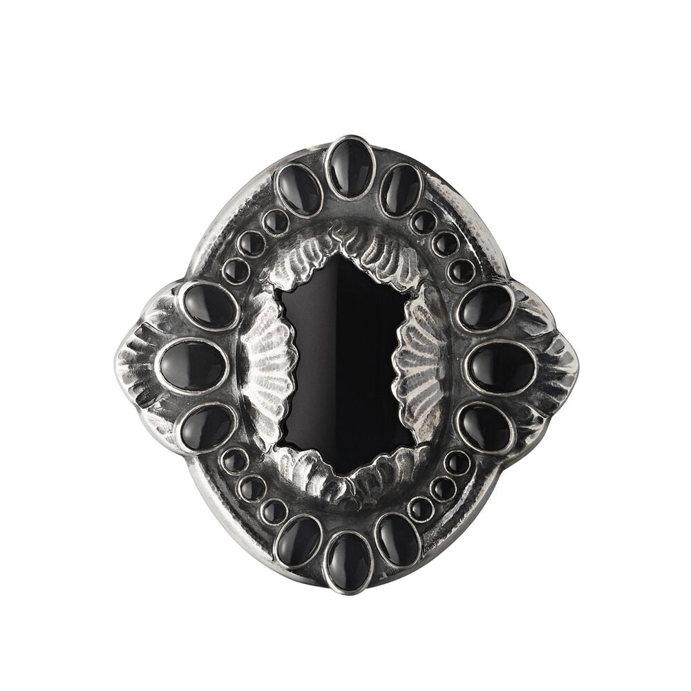 Georg Jensen Silver Brooch No. 1 w/ Black Agate