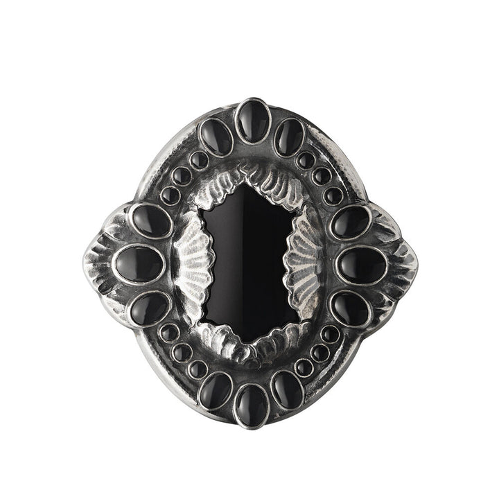 Georg Jensen Silver Brooch No. 1 w/ Black Agate