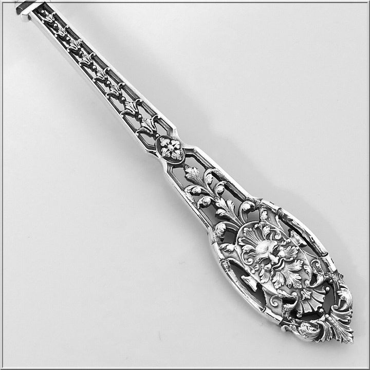 Puiforcat Masterpiece French Sterling Silver Strawberry Spoon Mascaron
