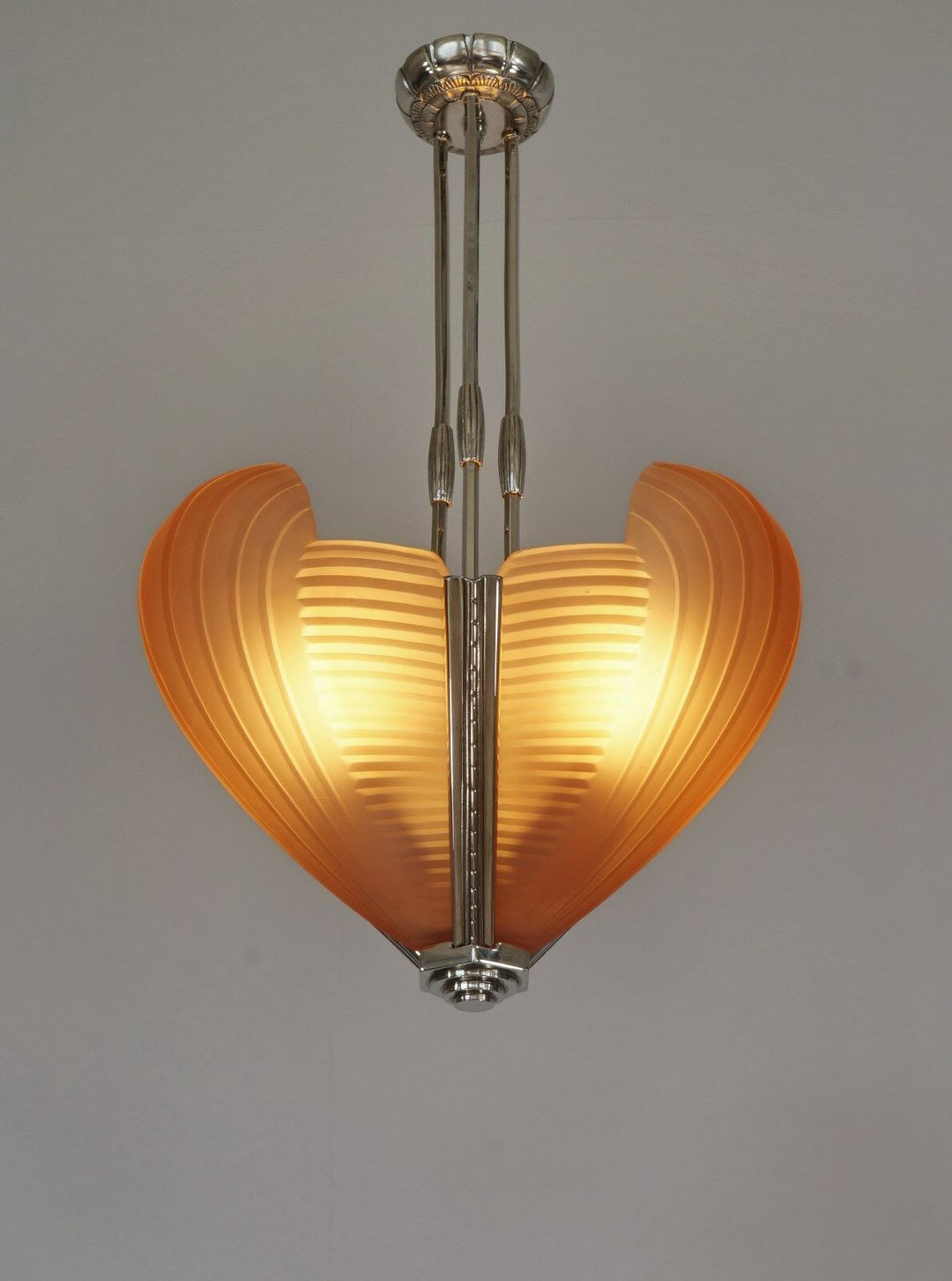 PETITOT : FRENCH 1930 ART DECO CHANDELIER cleopatra ................. muller era
