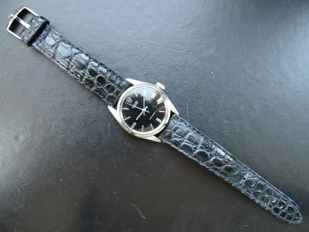 ♛ Rolex Oyster Precision Black 34 mm 6426 Vintage Elegant Men's Watch 1969