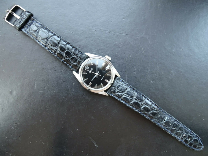 ♛ Rolex Oyster Precision Black 34 mm 6426 Vintage Elegant Men's Watch 1969
