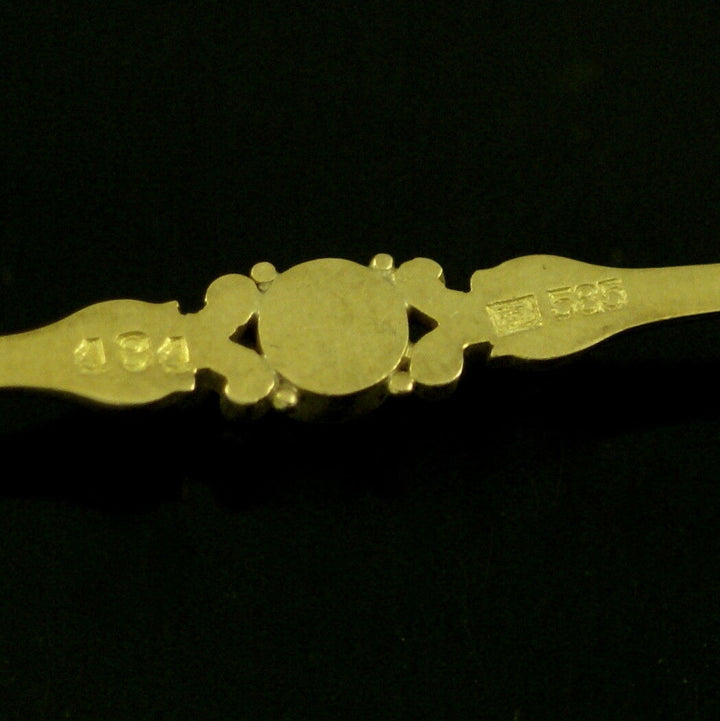 Georg Jensen. 14k Gold Brooch with Pearl #181. 1933-1944 Hallmarks