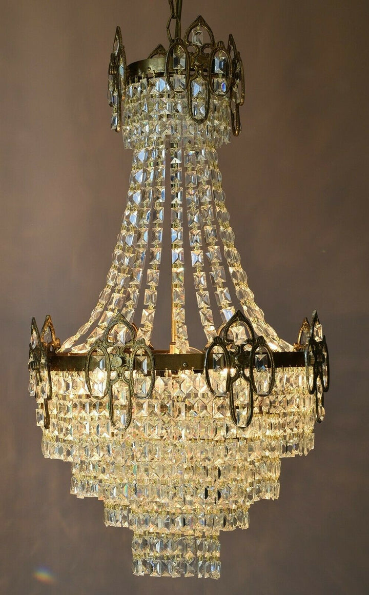 Oriental French Empire Crystal Chandelier Antique Vintage Lighting Pendant Lamp