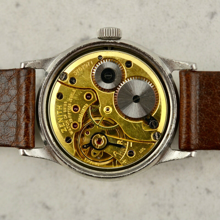 1950年　ヴィンテージ ゼニス　カラトラバ　ミリタリー　腕時計　126-6 スチール製