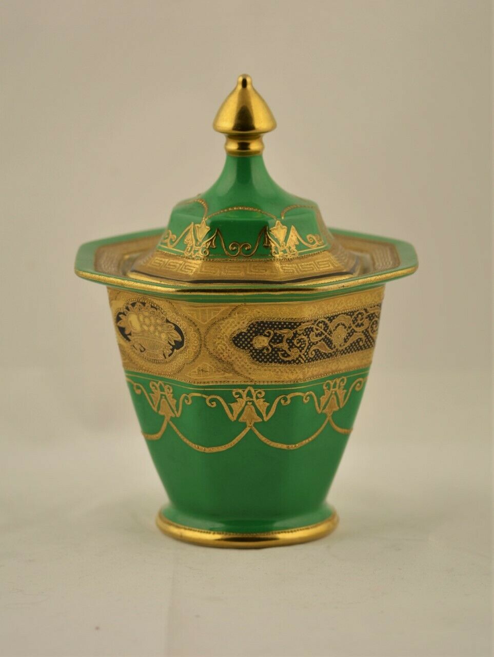 Japan, antique gilt porcelain tea caddy by Noritake