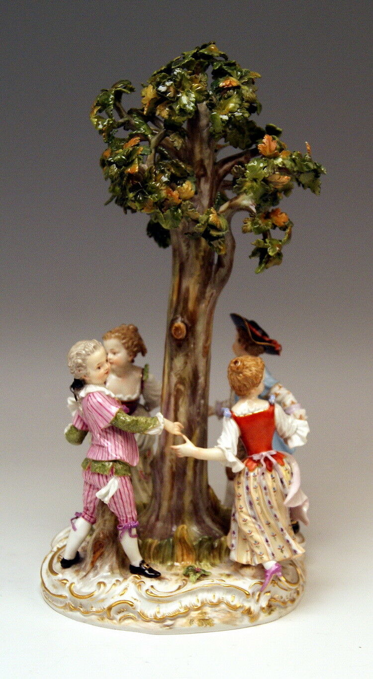 MEISSEN FIGUR GRUPPE GÄRTNER KINDER REIGEN GARDENER CHILDREN MNR: 2728 UM 1850